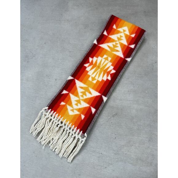 Pendleton Aztec Reversible Fringe Wool Blanket Scarf - Picture 1 of 10